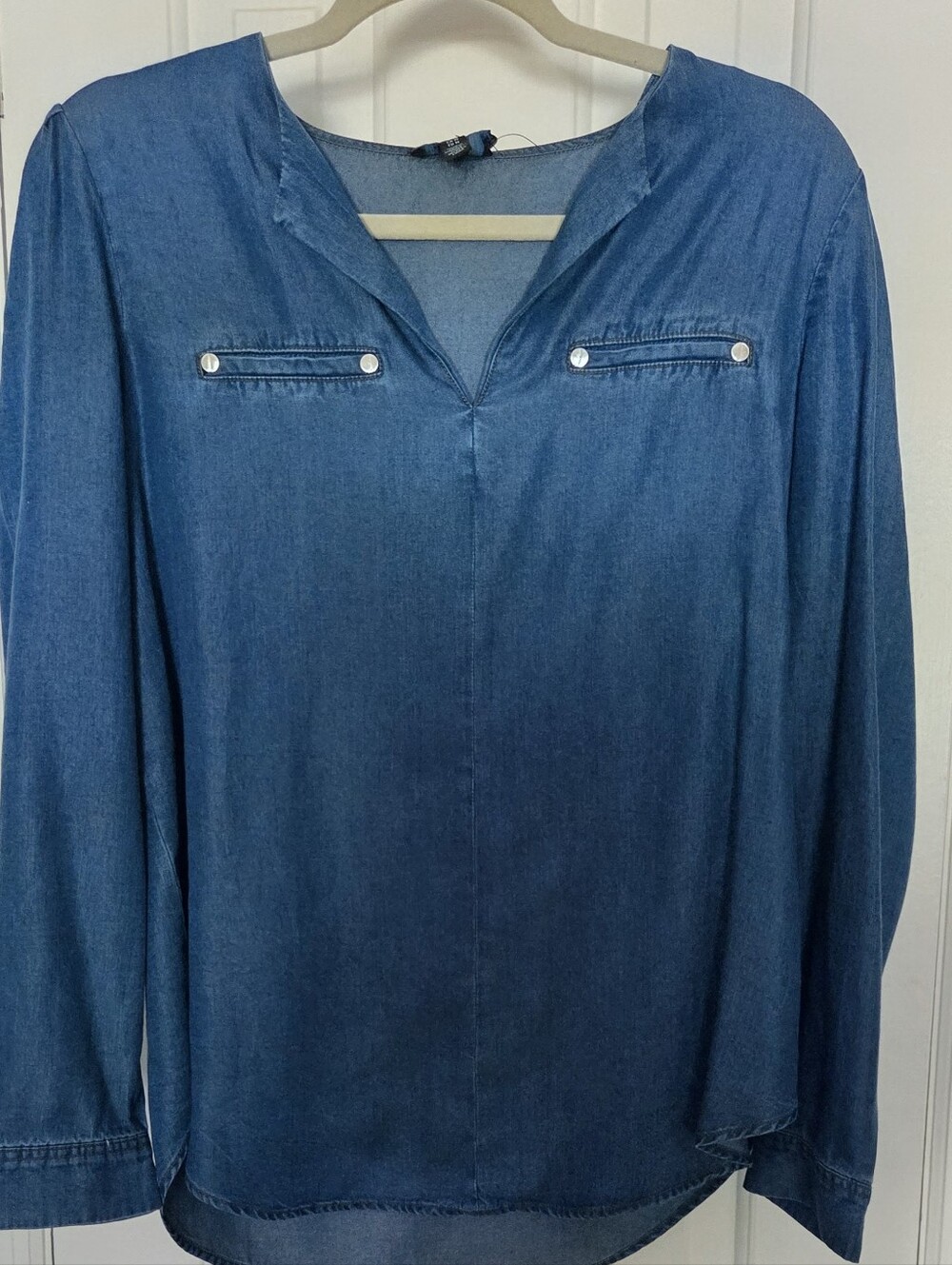 Jones New York Denim Tunic Top - Blue